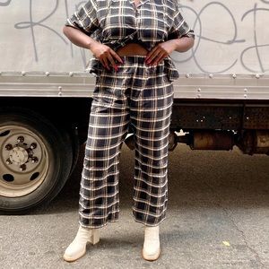 Wray NYC Sol Straight Leg Pant in Night Plaid (XL)